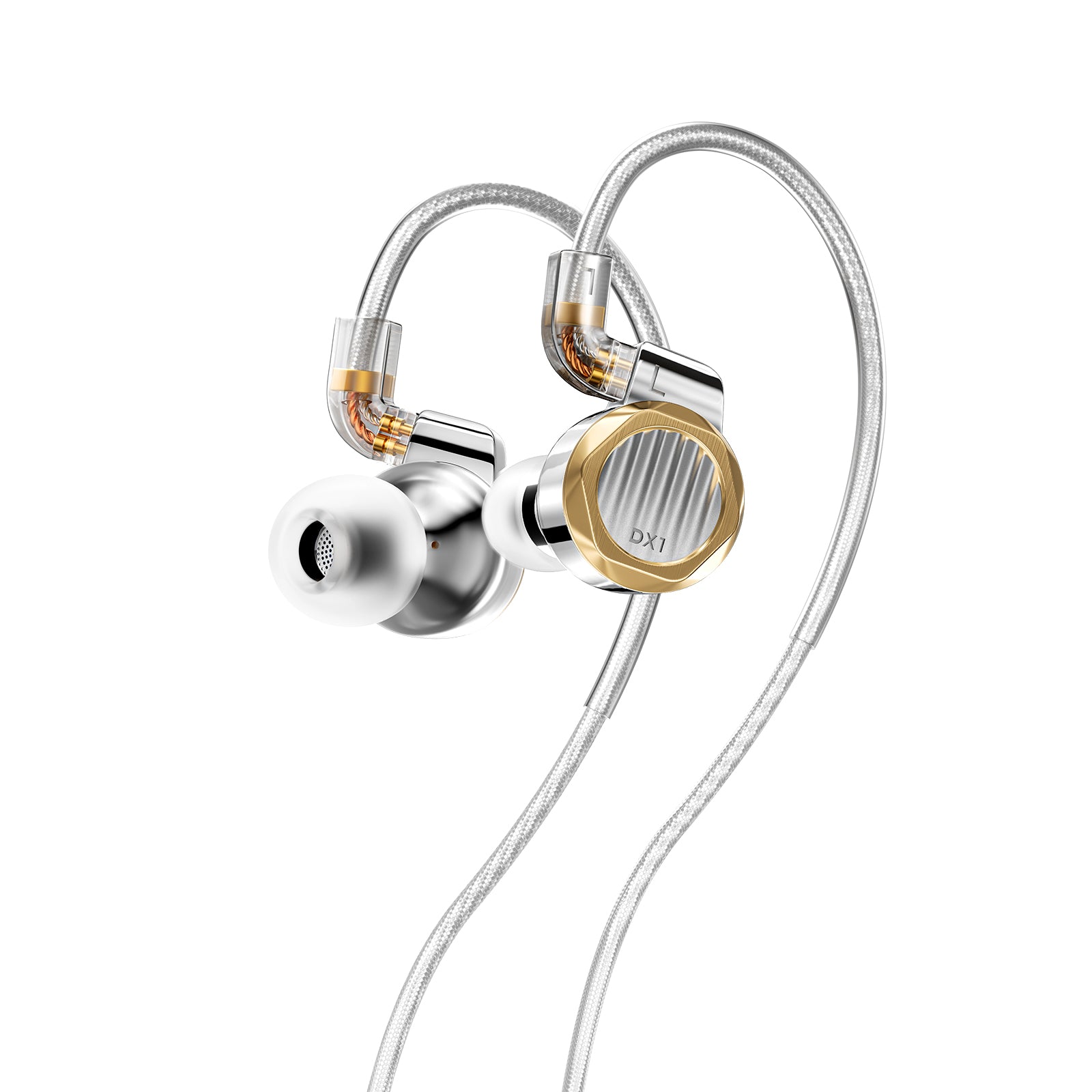 LETSHUOER DX1 11mm Single Dynamic Driver Earphones, HiFi in Ear Monitor IEM,Wired Earbuds IEM, Gaming Earbuds with Detachable silver-plated monocrystalline copper cable for Musician Audiophile Singer