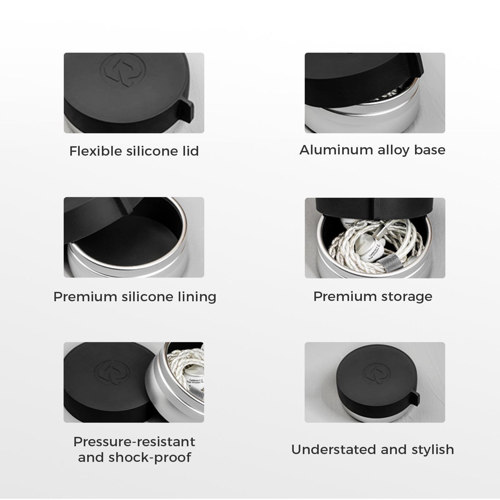 LETSHUOER BS1 Metal Round Earphone Storage Case Earbud Case Headphone Case Carrying Case Durable Organizer for Audio Accessories