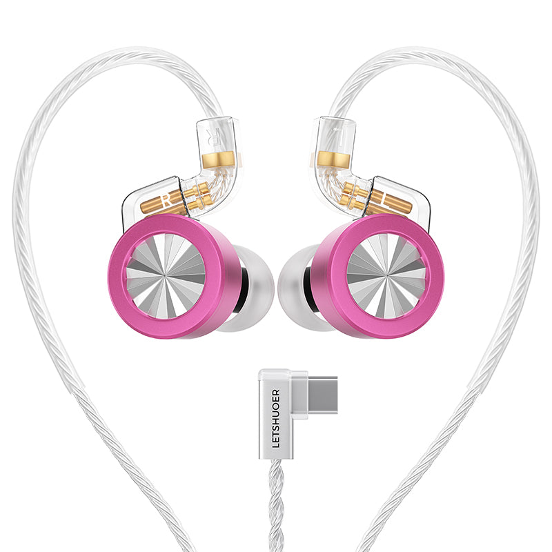 LETSHUOER D02 In-Ear Monitor Hifi IEM Wired Earphones for Type-C / 3.5mm
