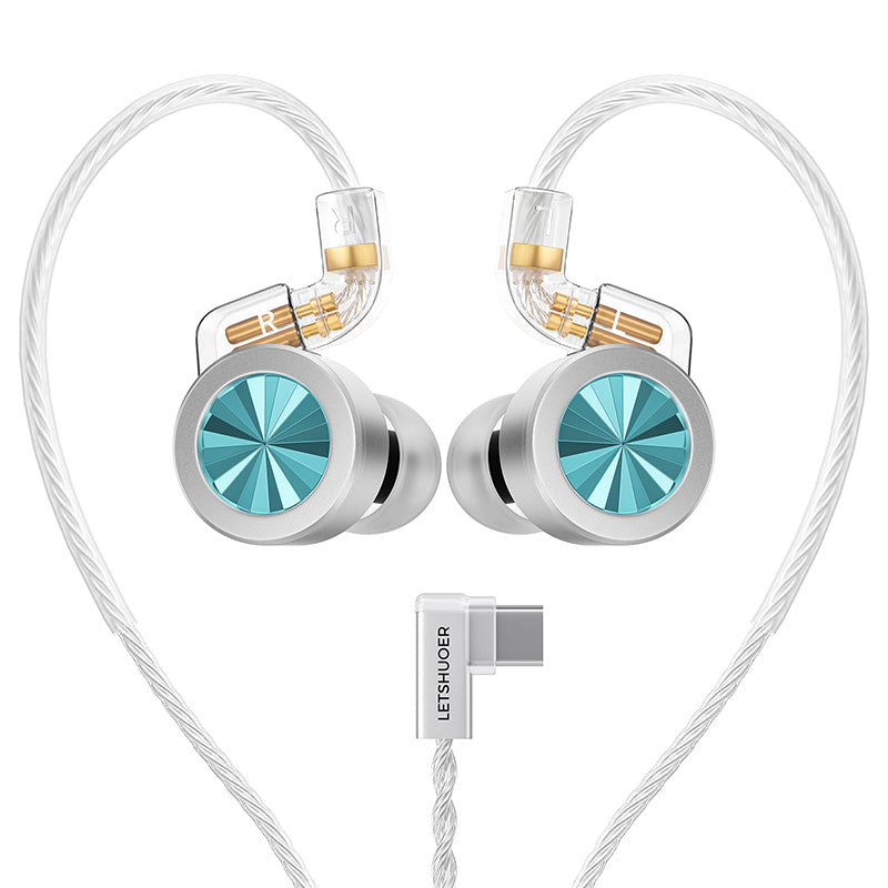LETSHUOER D02 In-Ear Monitor Hifi IEM Wired Earphones for Type-C / 3.5mm