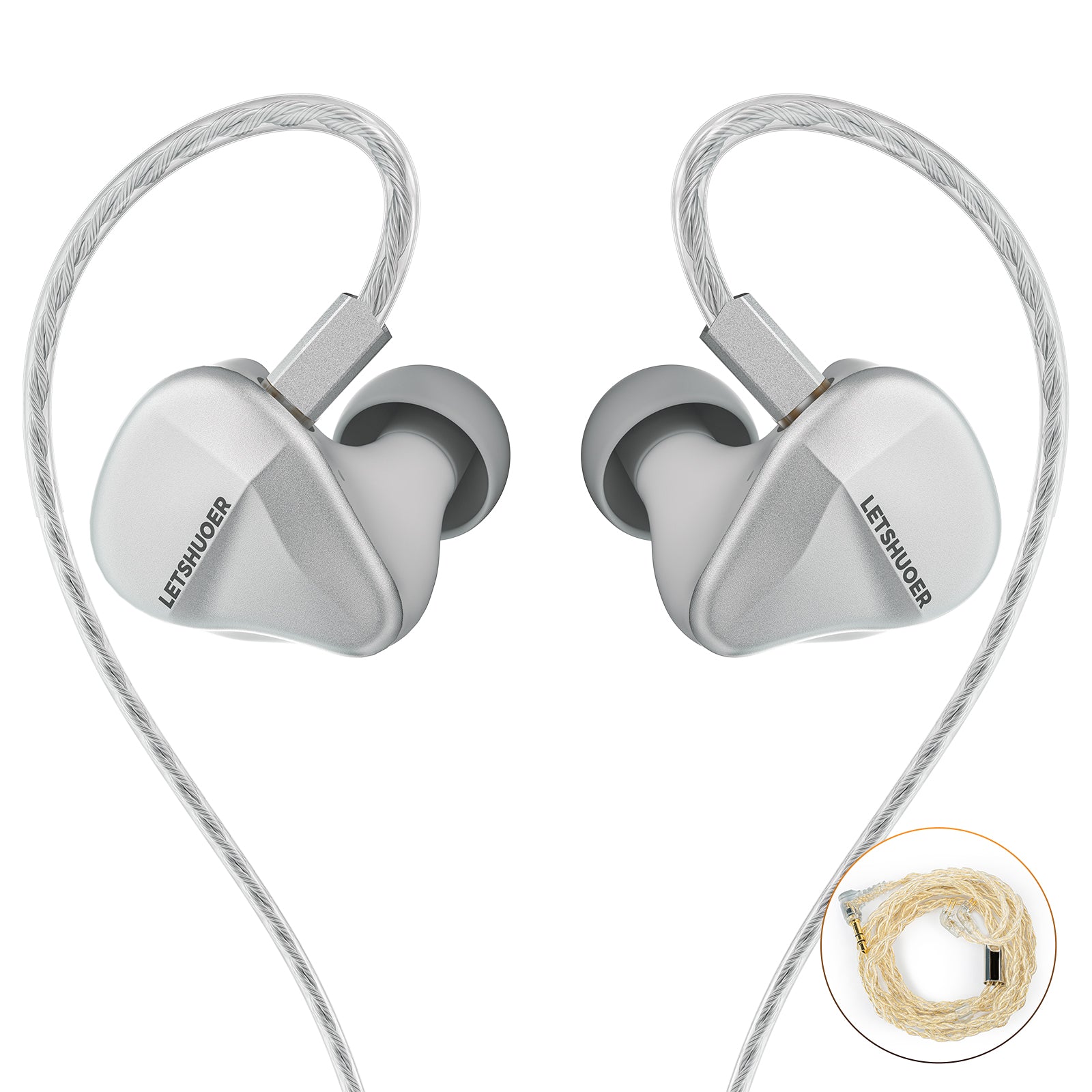 LETSHUOER Cadenza4 wired IEM Hifi earphones Beryllium coated DD BA hybrid High-fidelity monitoring in-ear monitor