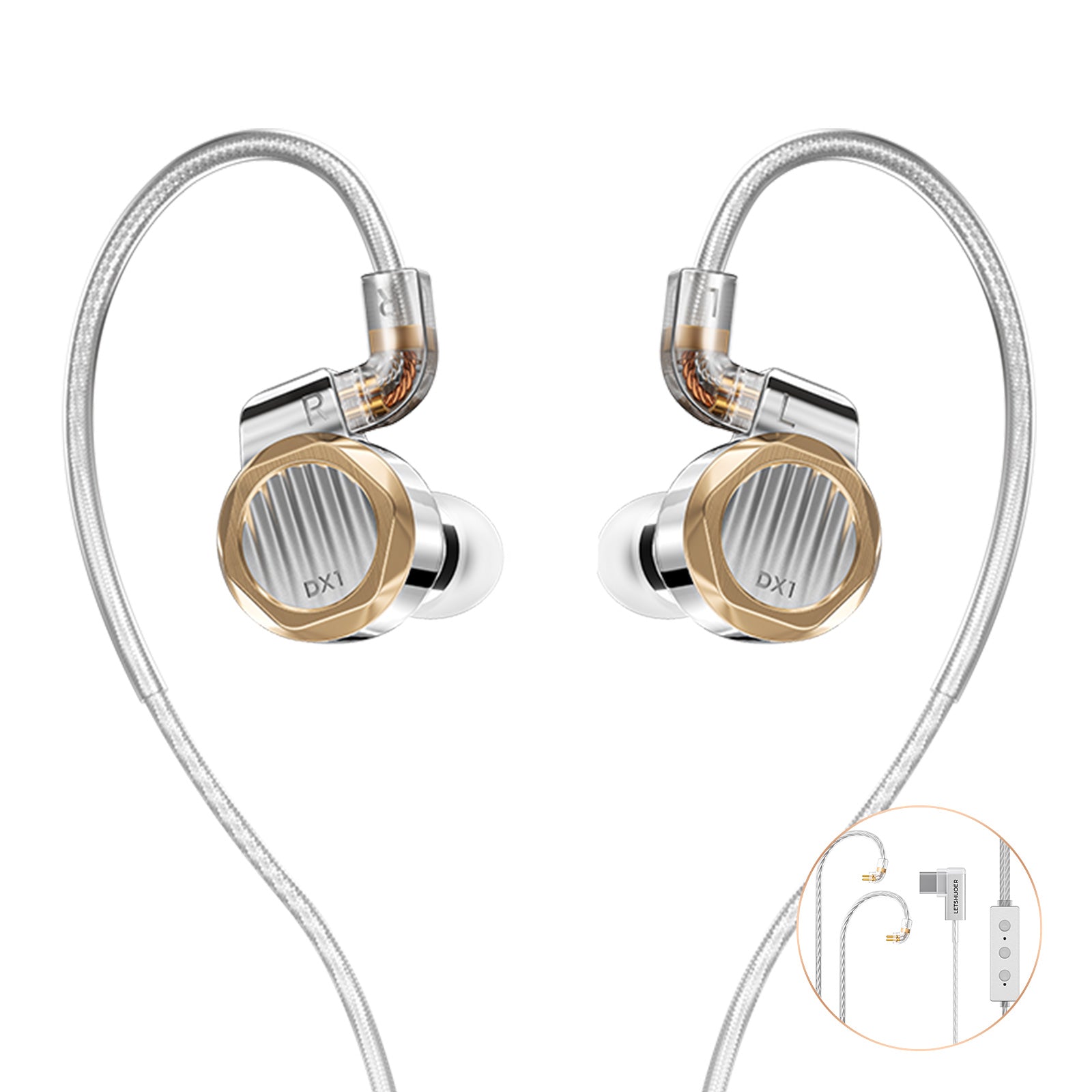 LETSHUOER DX1 11mm Single Dynamic Driver in Ear Monitor HiFi IEM earphones Gaming Earbuds