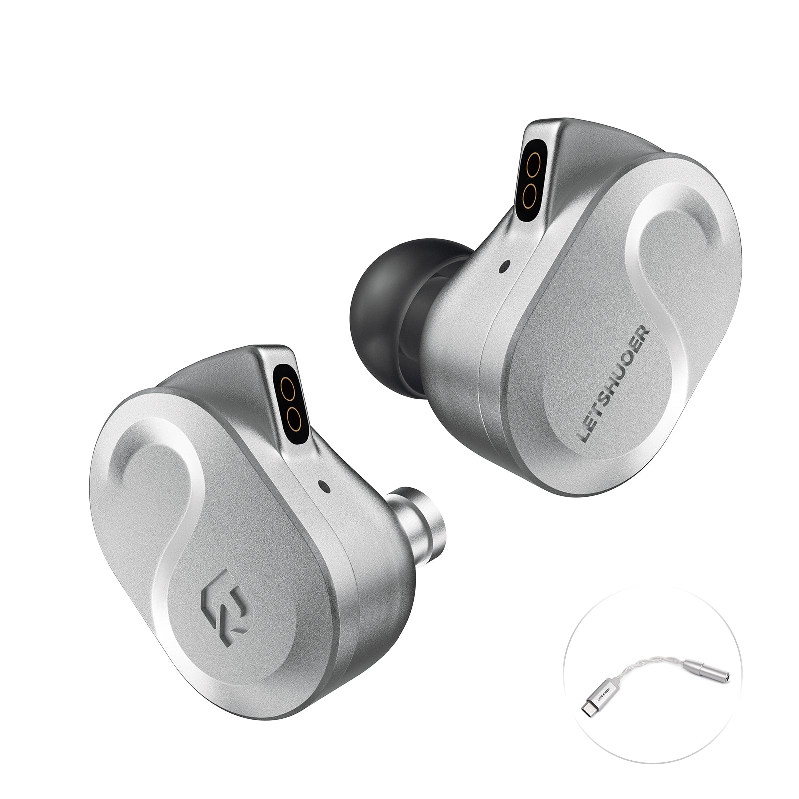 Letshuoer S08 Fourth Generation in Ear Monitor Earphone, Dual-coil Custom13mm Planar Magnetic Driver HiFi Wired in Ear Earbuds, Planar IEM with Detachable 2pins Silver-plated Copper Cable for Audiophiles Musicians Studio